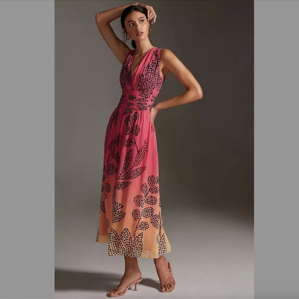 Anthropologie V-Neck Ombre Dress - Verb by Pallavi Singhee